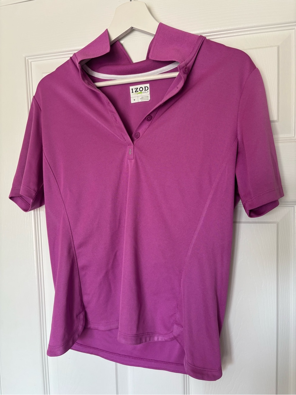 Izod Women's Short-Sleeve Polo Top in Magenta